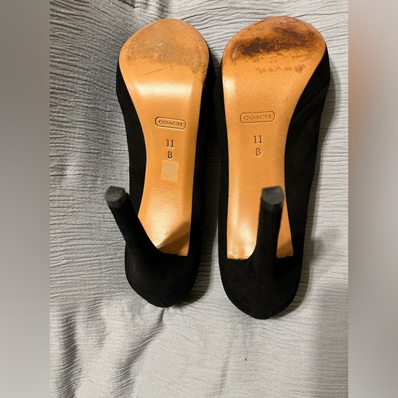 Coach Women's Selma Platform Suede High Heel Open Toe Black High SZ 11B - Picture 10 of 11